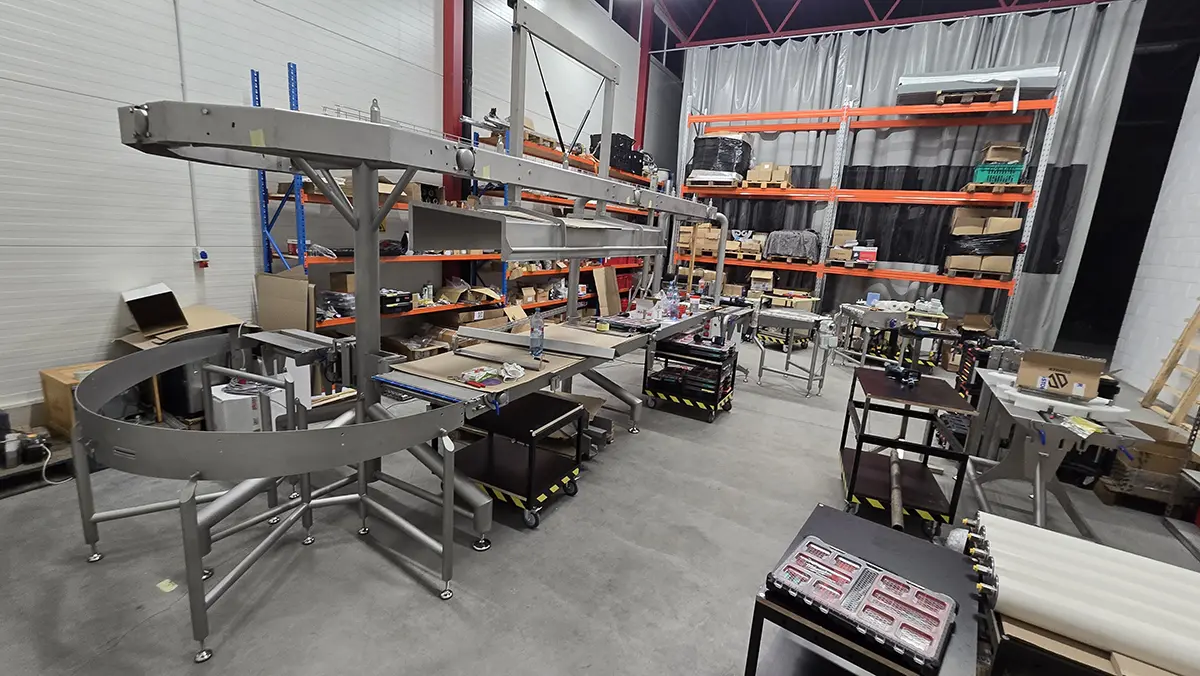 Conveyor frames under assembly in our workshop