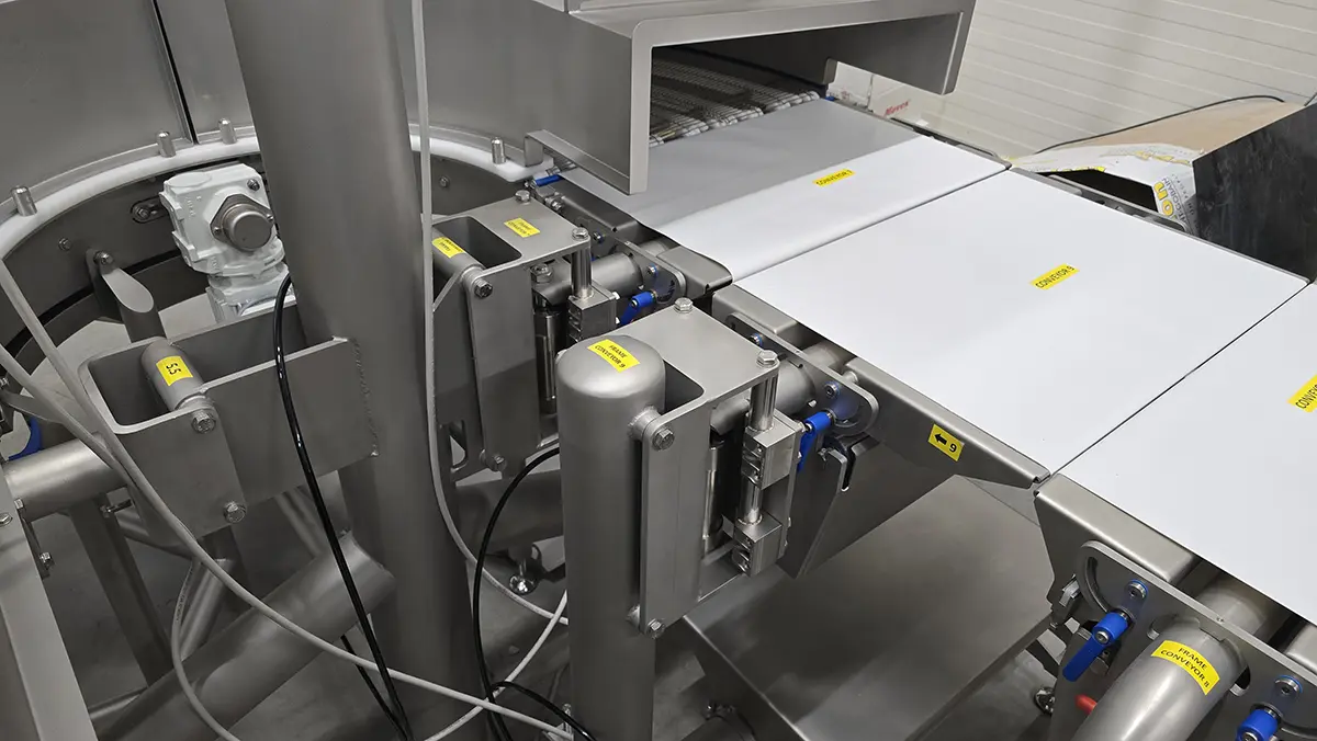 Numbered conveyor modules ready for shipping