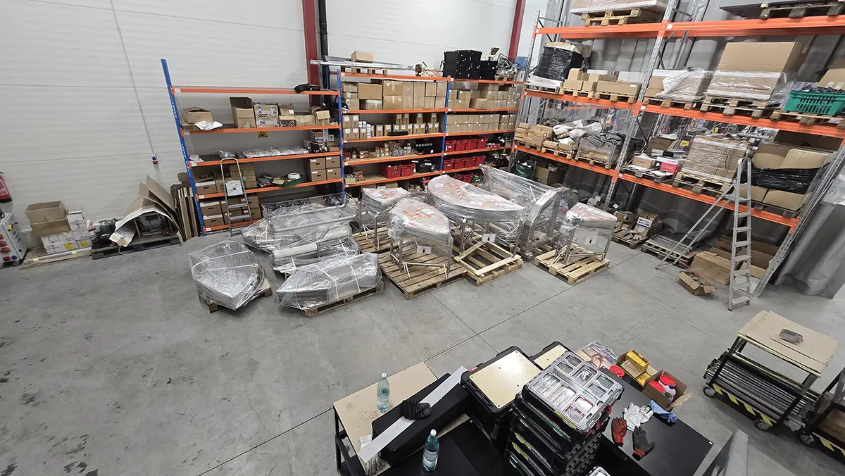 Conveyor prepared for transport