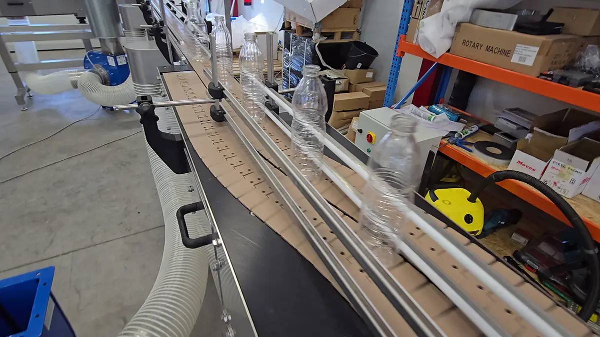 Conveyor testing at the workshop